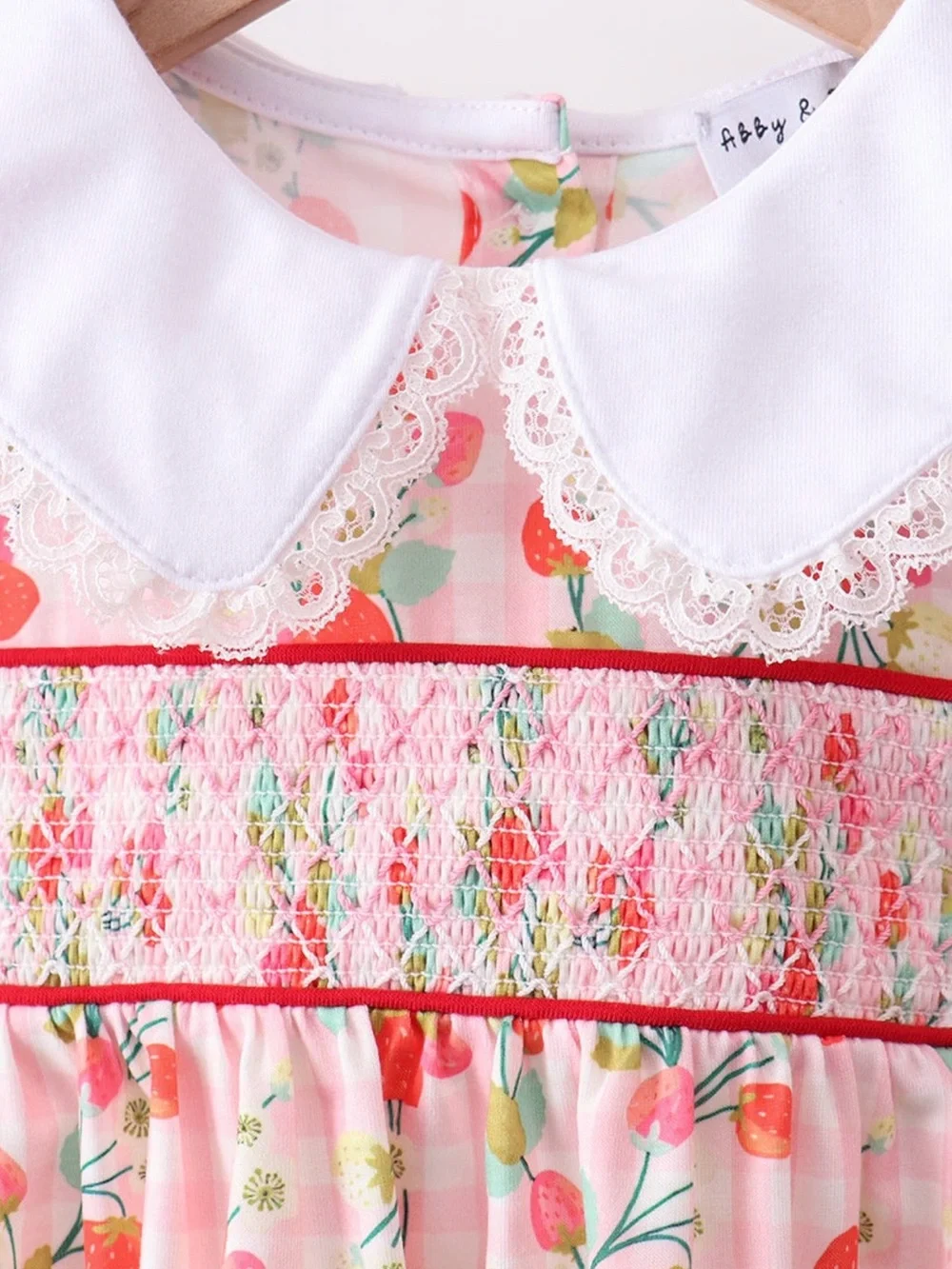 NWT Abby & Evie Baby Girl Strawberry-Print Smocked Top with Green Bloomers